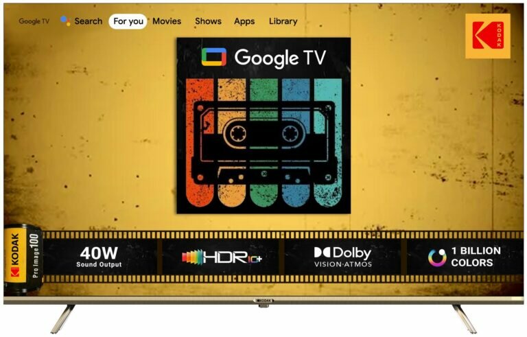 Kodak y Super Plastronics lanzan la primera televisión inteligente con pantalla de puntos cuánticos y resolución 4K en India con Google TV